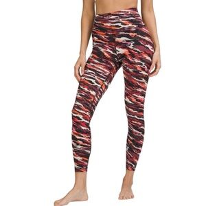 🌴 lululemon athletica Red and Black Patterned High-Rise Leggings